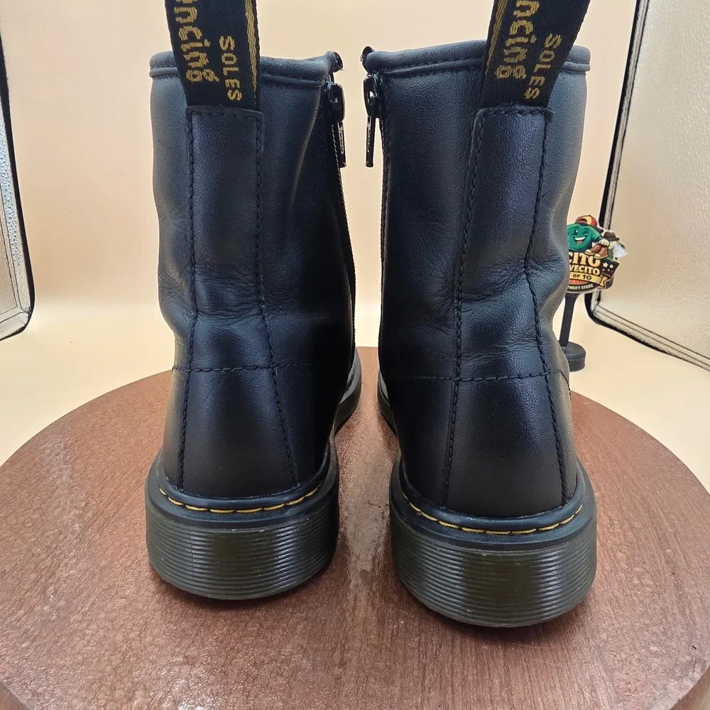 Dr. Martens 1460Y Delaney Black Leather Side Zip Boots Junior 5M 6L EU 37